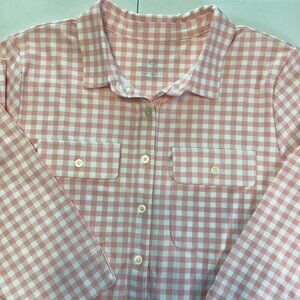 NWT Southern Tide Women’s XL Shirt Dress– Pink Gingham Quick-Dry Long Sleeve